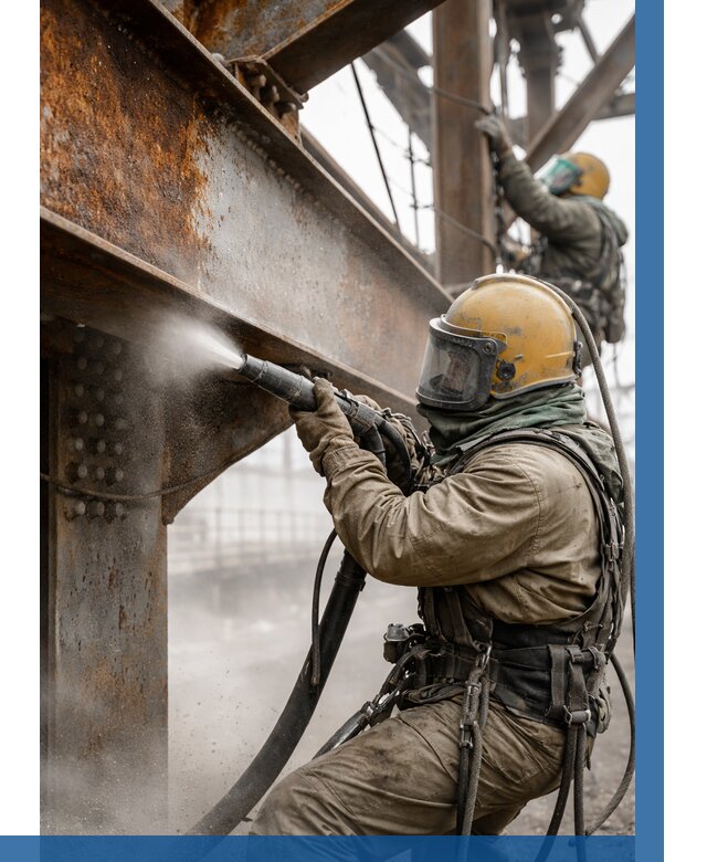 Пескоструйная очистка металлоконструкций в Дзержинском по 614 р. ВЫСОТНИК-Дзж