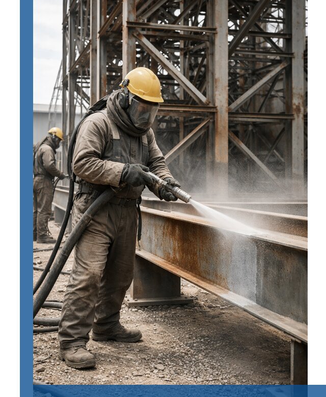 Пескоструйная очистка металлоконструкций в Дзержинском промышленная