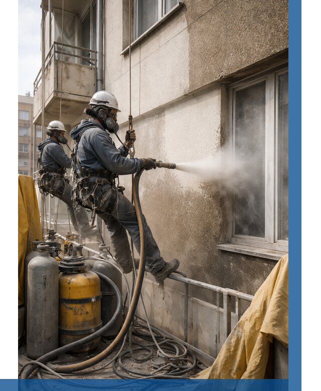 Пескоструйная очистка фасада в Дзержинском от 665 р. | ВЫСОТНИК-Дзж