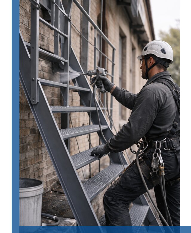 Покраска и антикоррозионная защита пожарных лестниц в Дзержинском