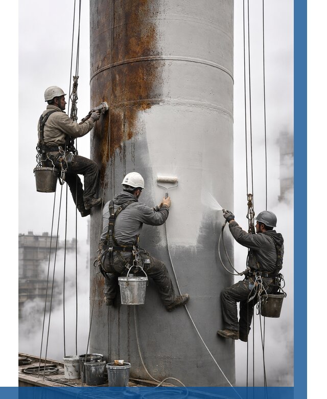 Покраска дымовых труб в Дзержинском от 8699 р. | ВЫСОТНИК-Дзж