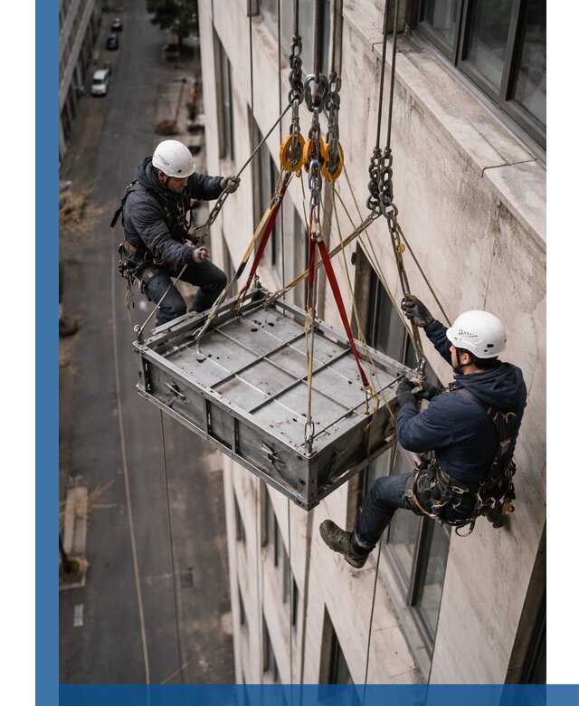 Спуск и подъем грузов по фасаду в Дзержинском для зданий