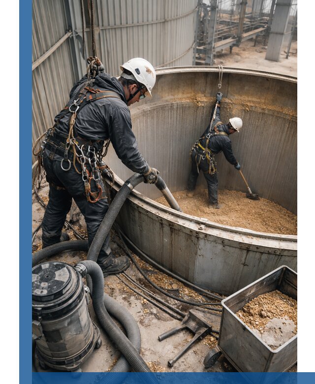 Профессиональная чистка зерновых бункеров в Дзержинском с выездом