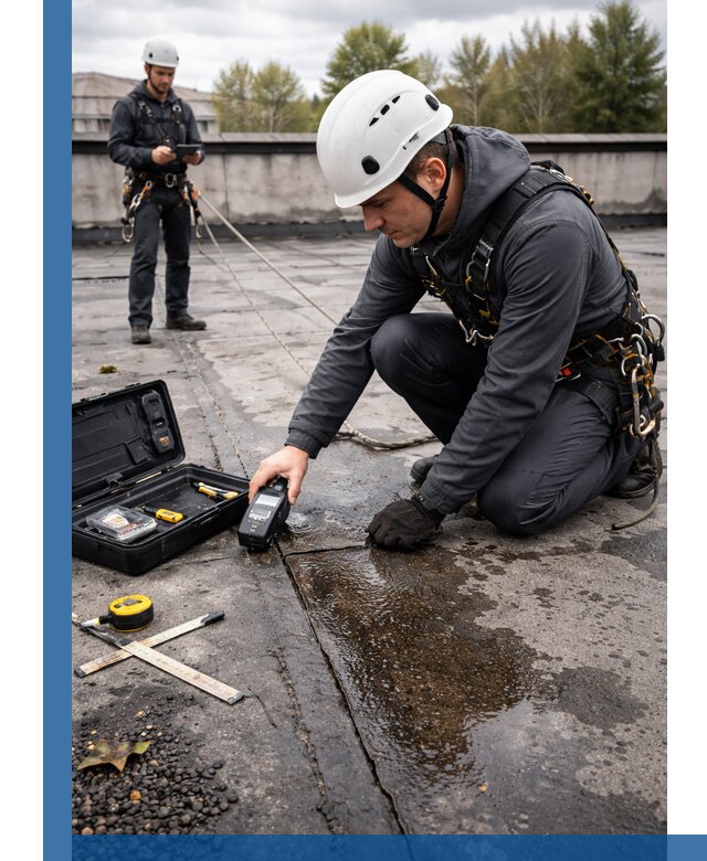 Обследование кровли на протечки и выявление дефектов в Дзержинском