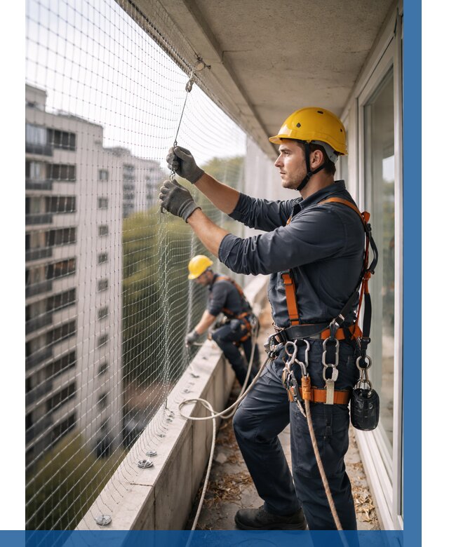 Монтаж сетки от птиц в Дзержинском от 4605 р. | ВЫСОТНИК-Дзж